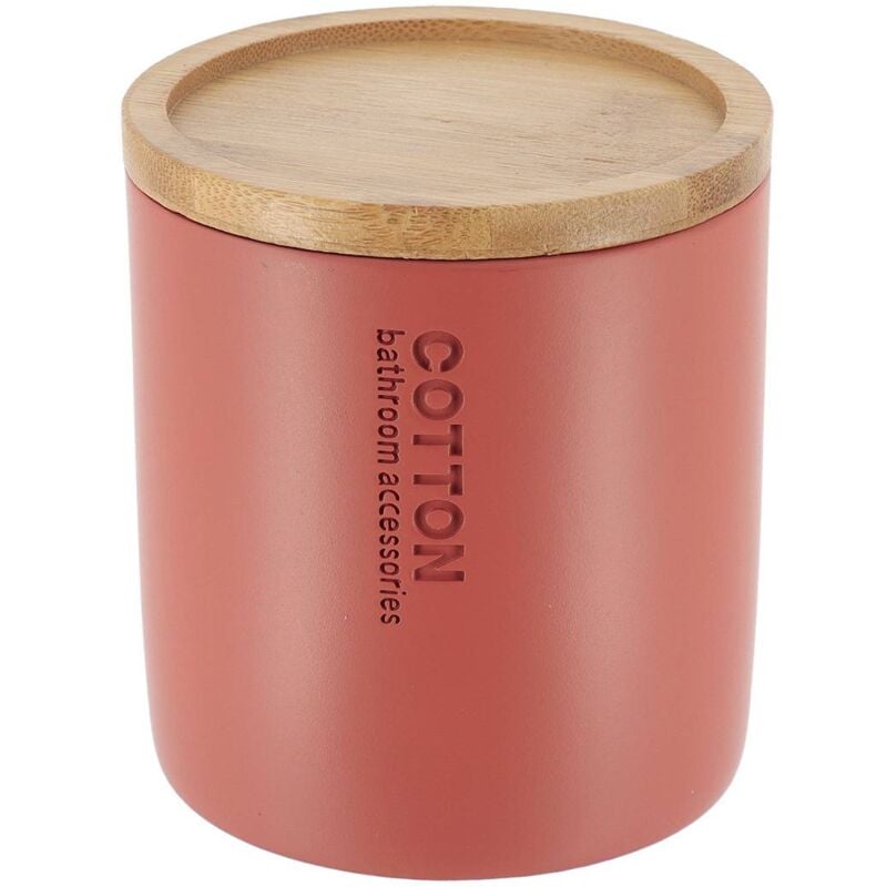 foto del prodotto scatola di cotone in poliresina con coperchio in bamb bamb terracotta tendance