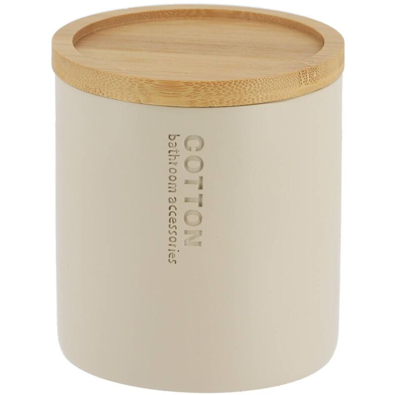 foto del prodotto scatola di cotone in poliresina con coperchio in bamb beige bamb tendance