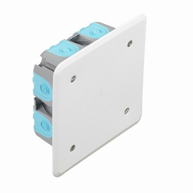 foto del prodotto scatola di derivazione multimateriale da incasso air stop 100x100x profondit 40 mm debflex grigio blu 718866