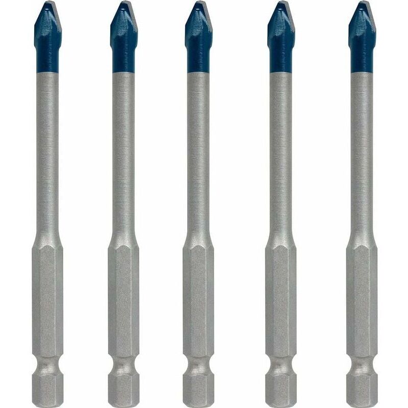 foto del prodotto scatola di punte per trapano expert hex 9 hardceramic per piastrelle, piastrelle, 6 mm, accessorio trapano a percussione argento