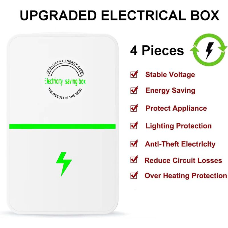 foto del prodotto scatola di risparmio energetico, dispositivo di risparmio del fattore di potenza, risparmiatore di elettricit domestica, adattatore 90v 250v per