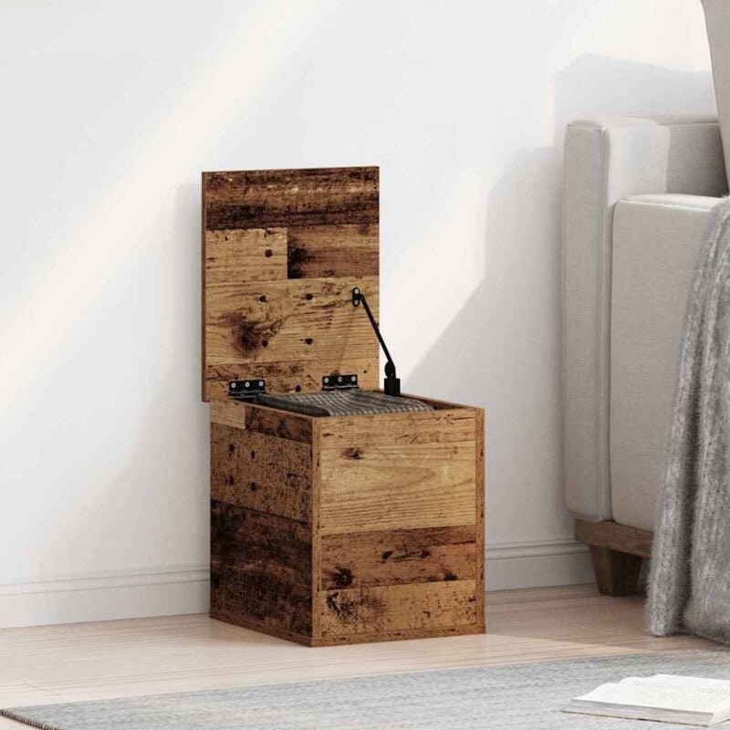 foto del prodotto scatola di stoccaggio con coperchio in legno antico 30x35x35 cm in legno ingegnerizzato vidaxl