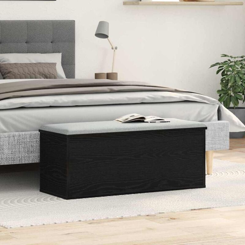 foto del prodotto scatola di stoccaggio in rovere nero 90x35x35 cm in legno ingegnerizzato di vidaxl