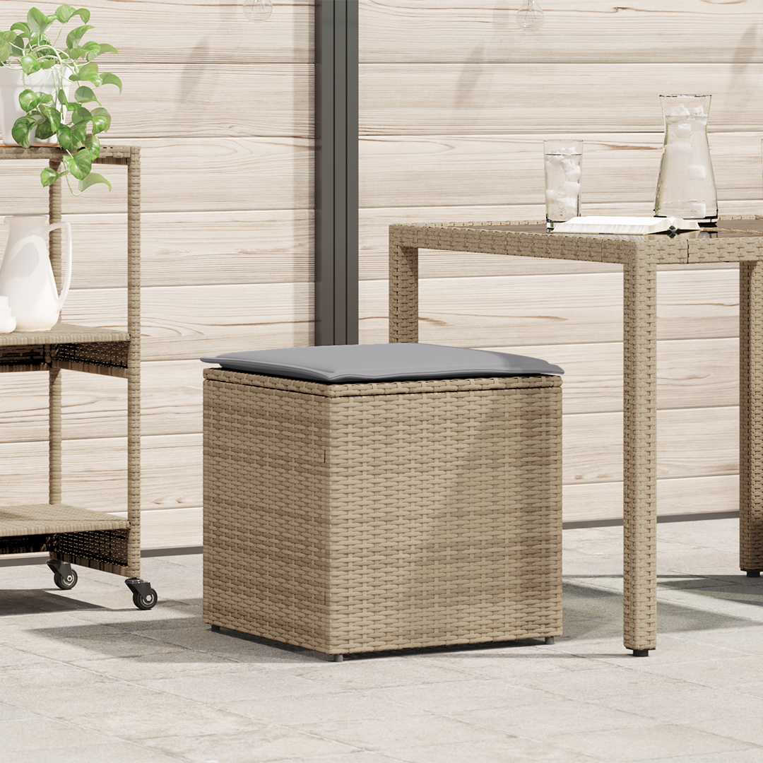 foto del prodotto scatola di stoccaggio per esterni beige rattan sintetico media