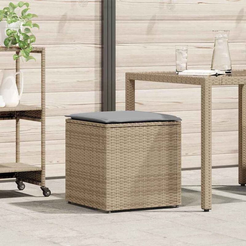 foto del prodotto scatola di stoccaggio per esterni beige rattan sintetico media vidaxl