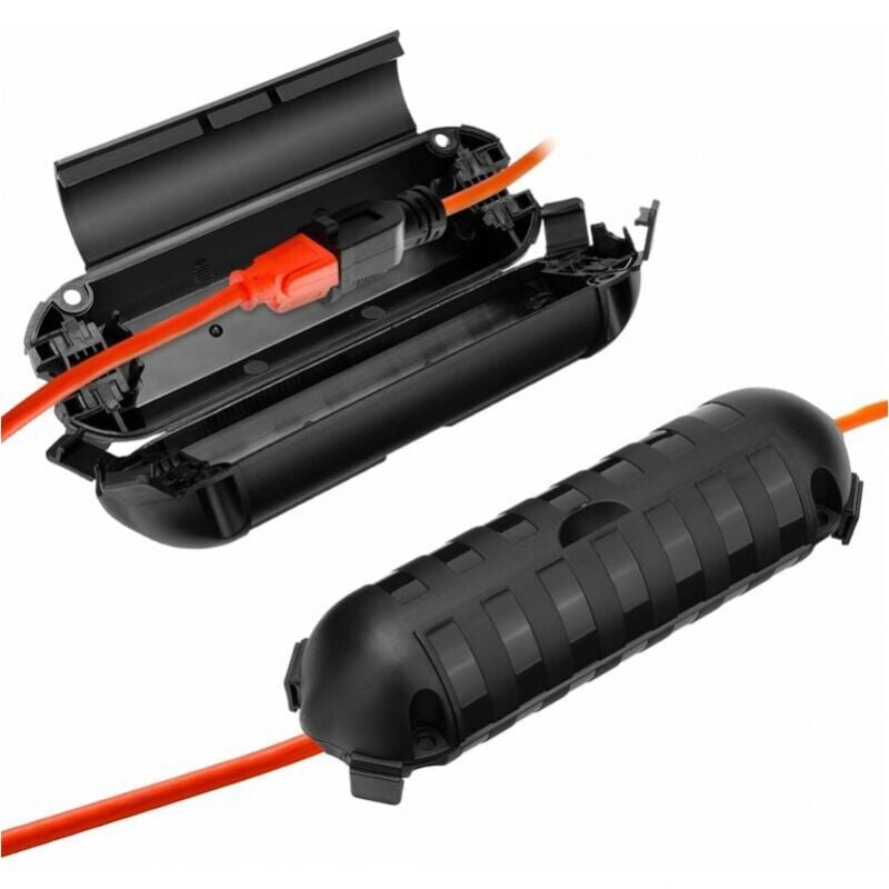 foto del prodotto scatola elettrica impermeabile da 2 pezzi, scatola di sicurezza per cavi impermeabile ip54, protezione sicura per cavi di prolunga per esterni,
