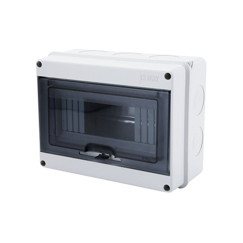 foto del prodotto scatola elettrica impermeabile per esterni, scatola interruttore automatico ip65 da 8 moduli, scatola elettrica impermeabile per esterni, scatola di
