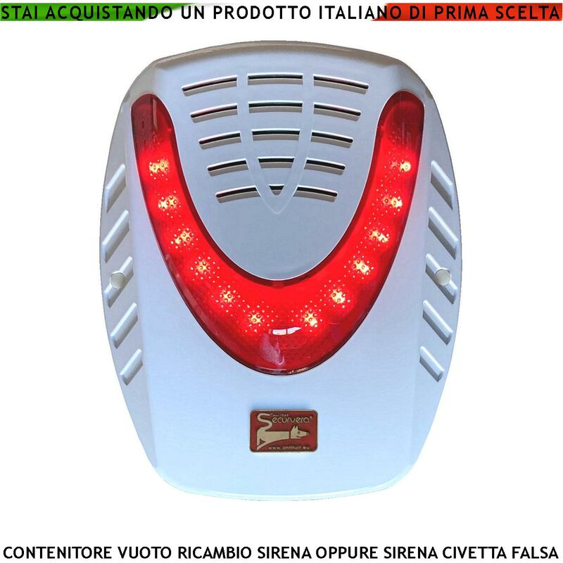 foto del prodotto scatola fondo e coperchio in abs vetro rosso trasparente ricambio sirena aquila oppure come civetta x nascondere sensori microfoni telecamere
