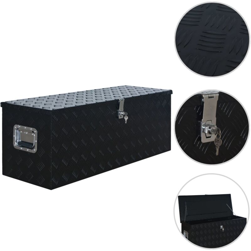 foto del prodotto scatola in alluminio 1085x370x400 mm nera vidaxl