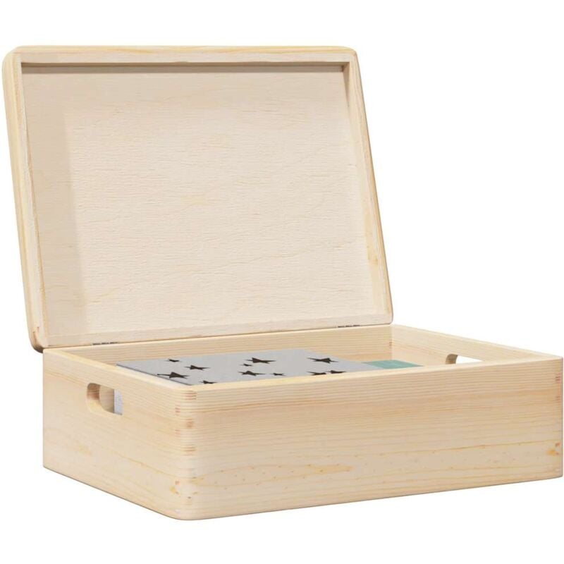 foto del prodotto scatola in legno con coperchio manici 40x30x13 cm legno di pino vidaxl