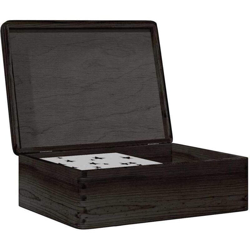 foto del prodotto scatola in legno con coperchio nero 40x30x13cm in legno di pino vidaxl