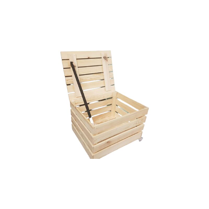 foto del prodotto scatola in legno con coperchio tronco 50x40x30