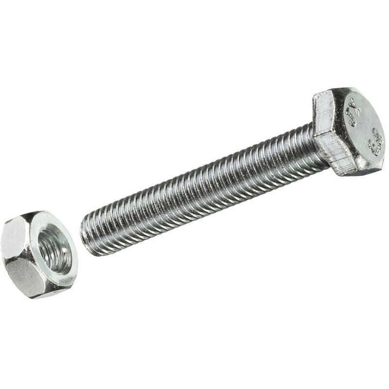 foto del prodotto scatola m 2 pz. vite metrica a testa esagonale + dado in zinco m10x80mm fadix