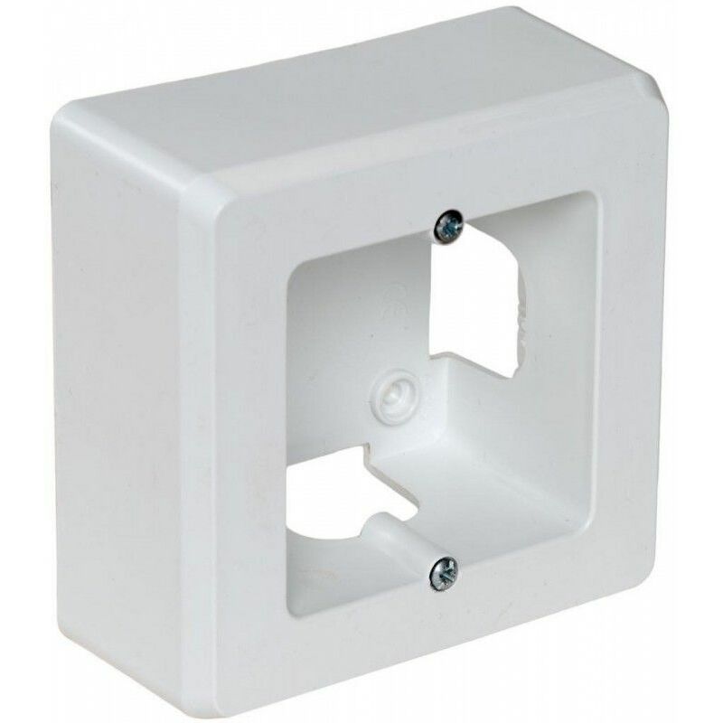 foto del prodotto scatola meccanismo da superficie per 1 elemento 94x96x43mm realizzata in abs bianco solera 91