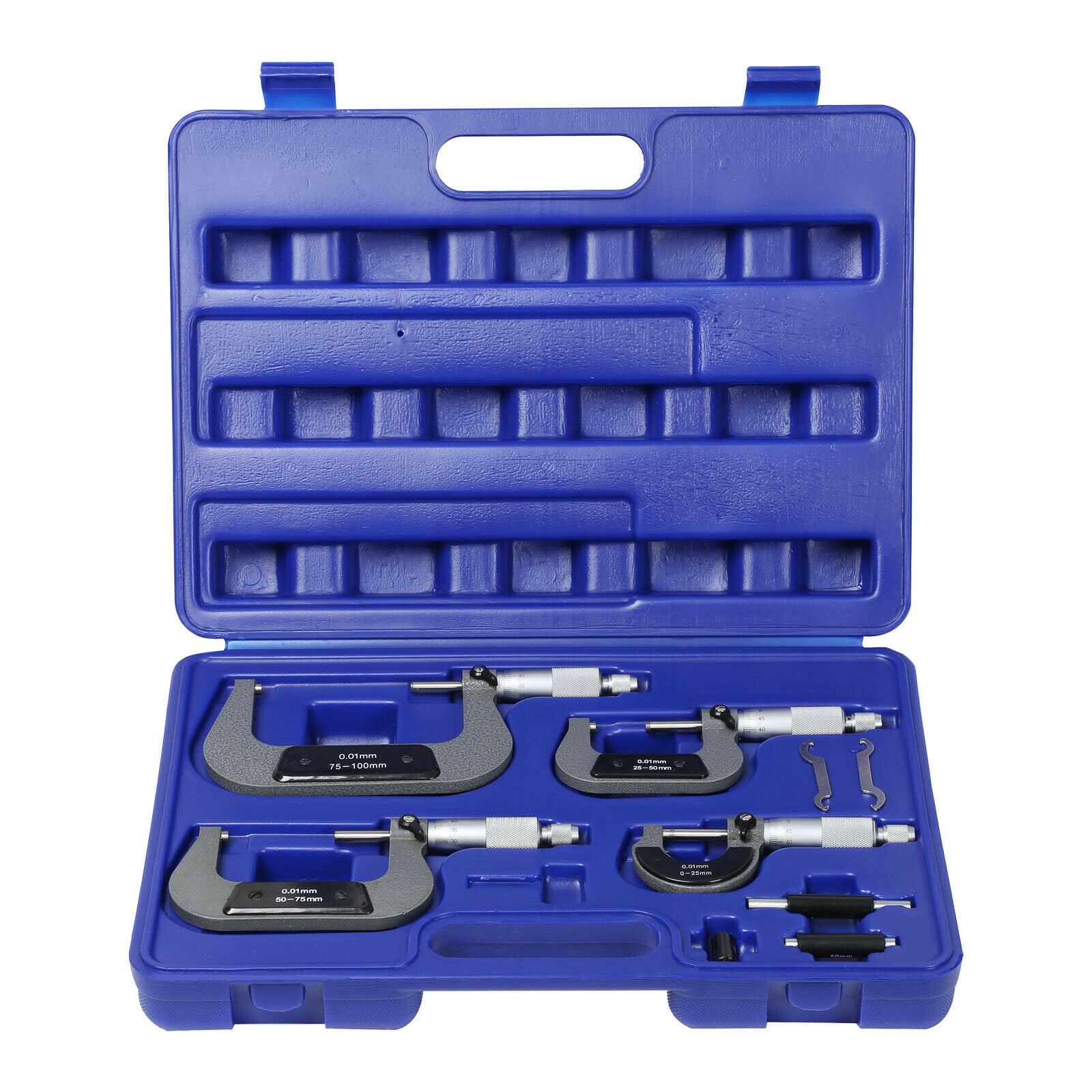 foto del prodotto scatola micrometrica set 4 pezzi 0-100mm micrometro a vite micrometro per esterni 16 0002763