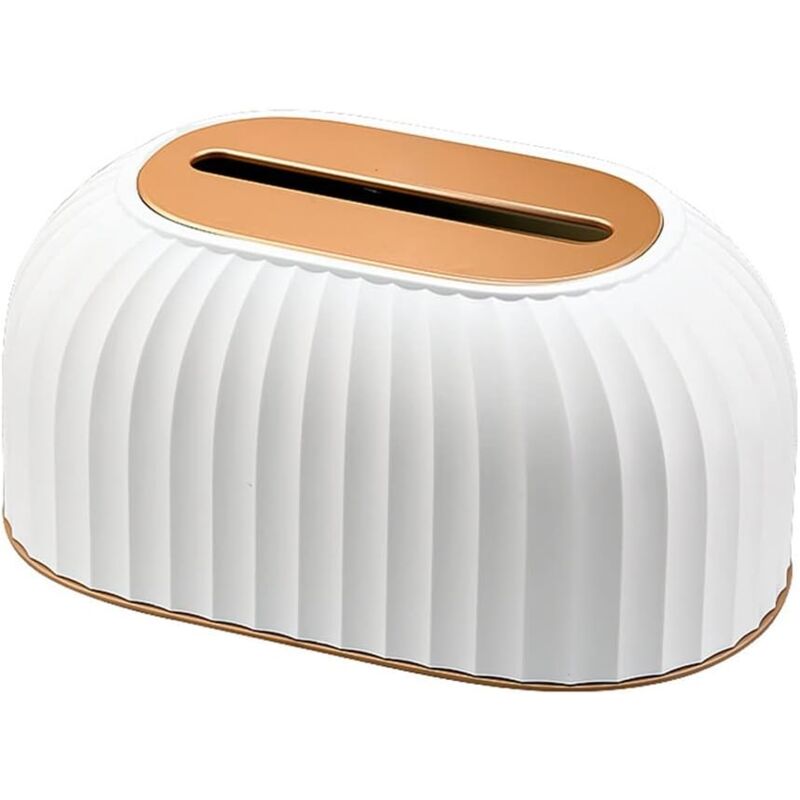 foto del prodotto scatola per fazzoletti in plastica con coperchio, scatola per fazzoletti a righe, porta fazzoletti cosmetici, porta tovaglioli, adatta per bagno,