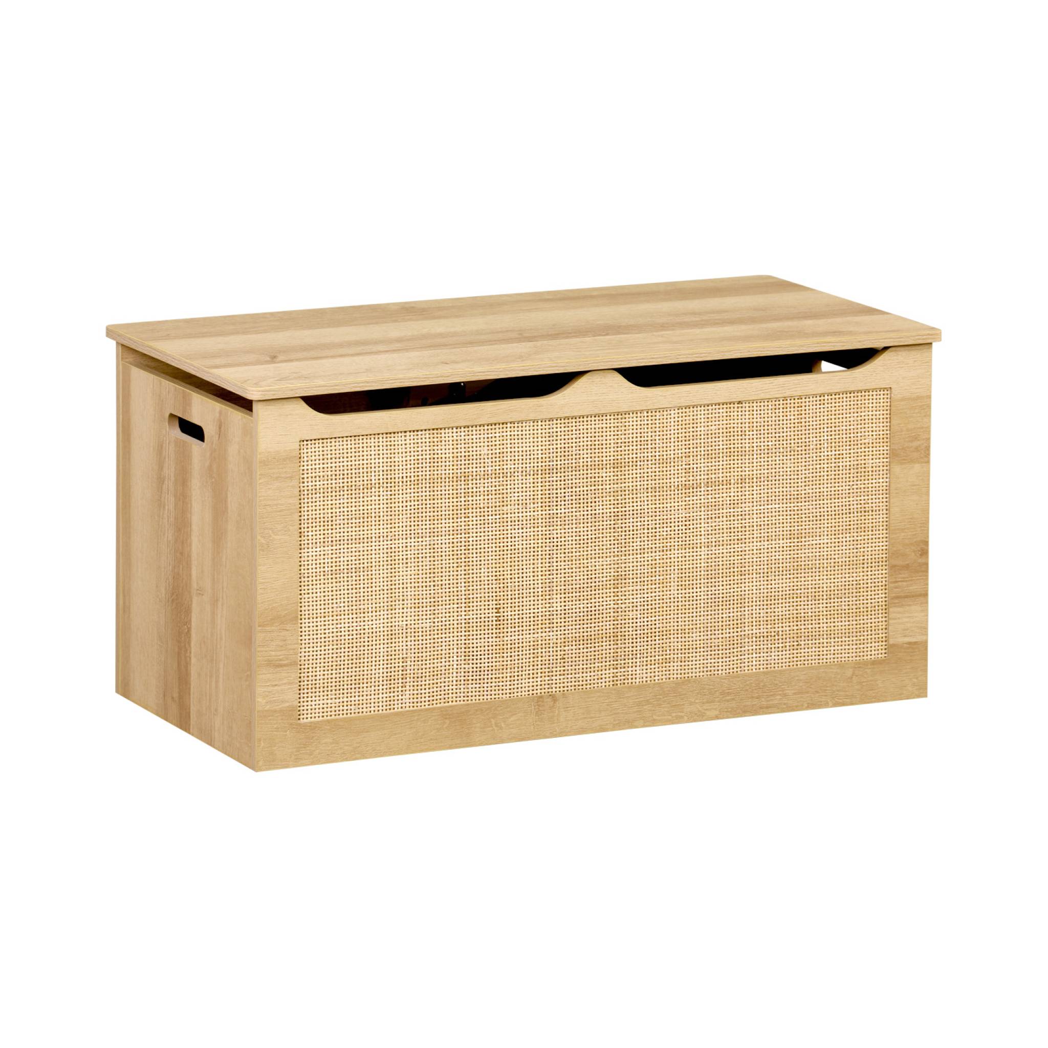 foto del prodotto scatola per giocattoli in legno per bambini, marrone naturale