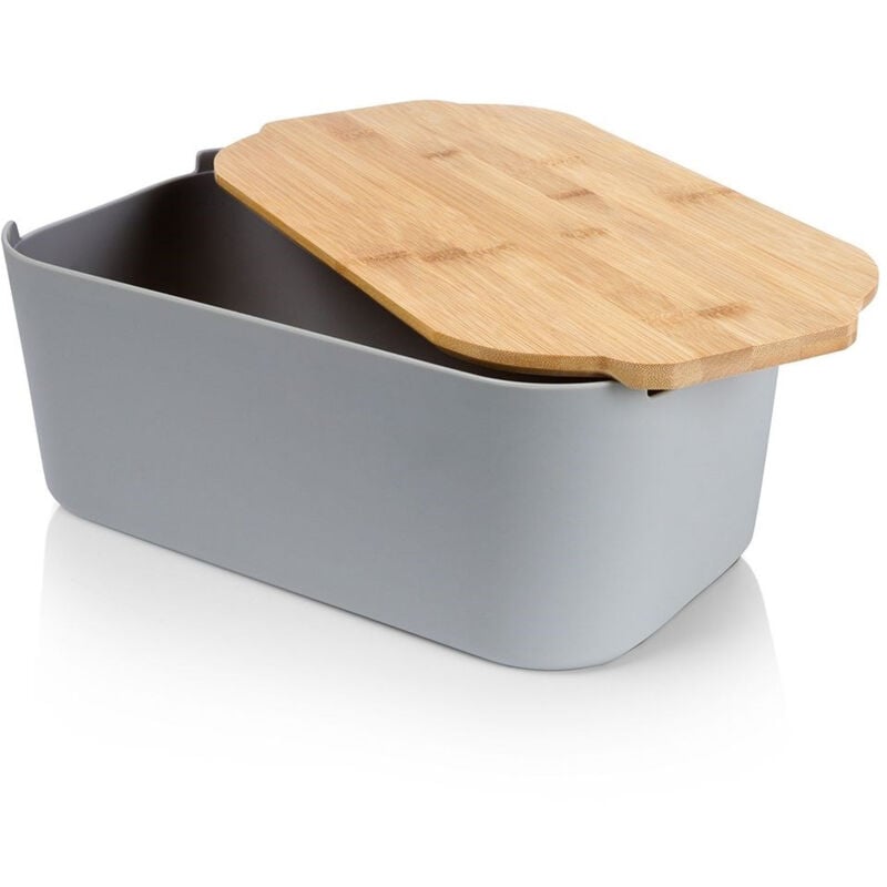 foto del prodotto scatola per il pane con tagliere in bamb , grigio, 33x18,5x12 cm
