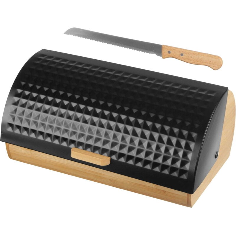 foto del prodotto scatola per il pane in legno con coperchio in metallo coltello brunbeste bb-2773