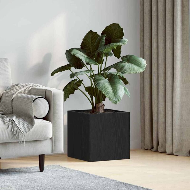 foto del prodotto scatola per piante nero rovere 40x40x40 cm legno ingegnerizzato vidaxl