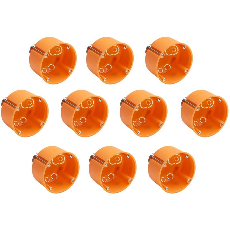 foto del prodotto scatola per presa di corrente a incasso profondo, 10 pezzi, colore arancione 35 mm arancione meister
