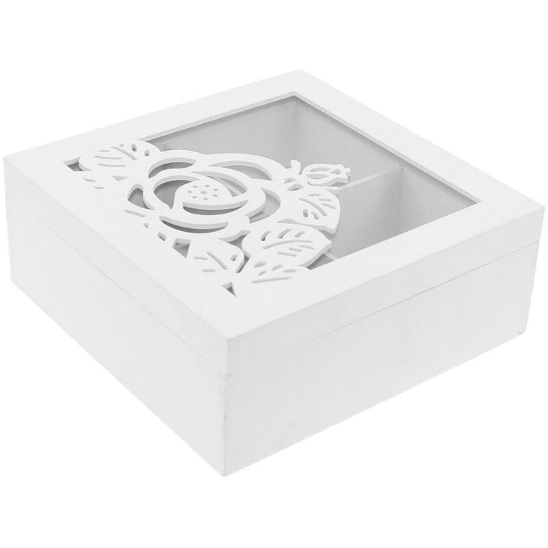 foto del prodotto scatola per t in formato 18x18x7 cm con decoro a fiore