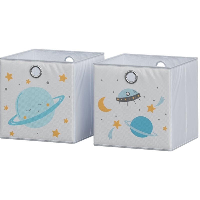 foto del prodotto scatola pieghevole , grigio spazio , 30 x 30 cm motivo spaziale vicco