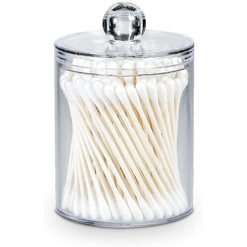 foto del prodotto scatola porta cotton fioc, vasetto batuffolo di cotone con coperchio
