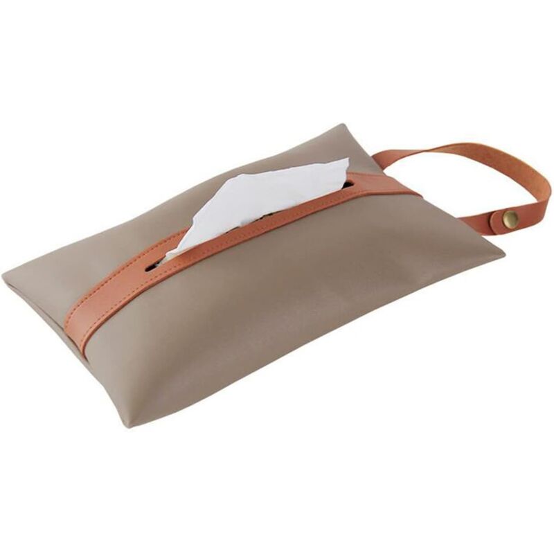 foto del prodotto scatola porta fazzoletti in similpelle, contenitore rettangolare con asola per appendere, per cucina, banconi di ristoranti, camera da letto,