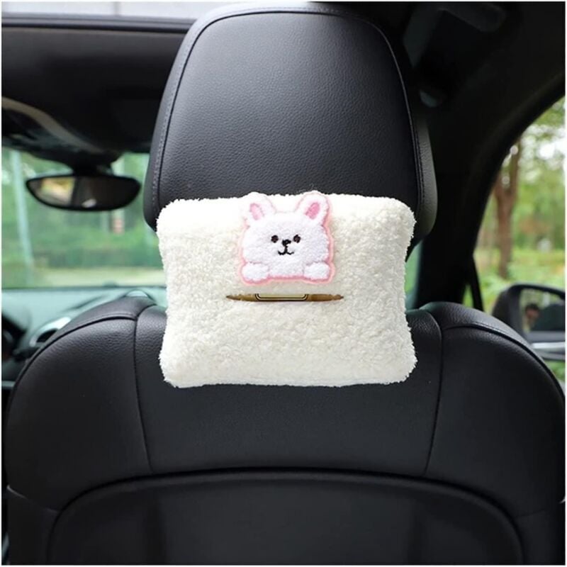 foto del prodotto scatola porta fazzoletti per auto, animali di peluche, porta carta velina, scatola portaoggetti portatile per lo styling dell auto, accessori per