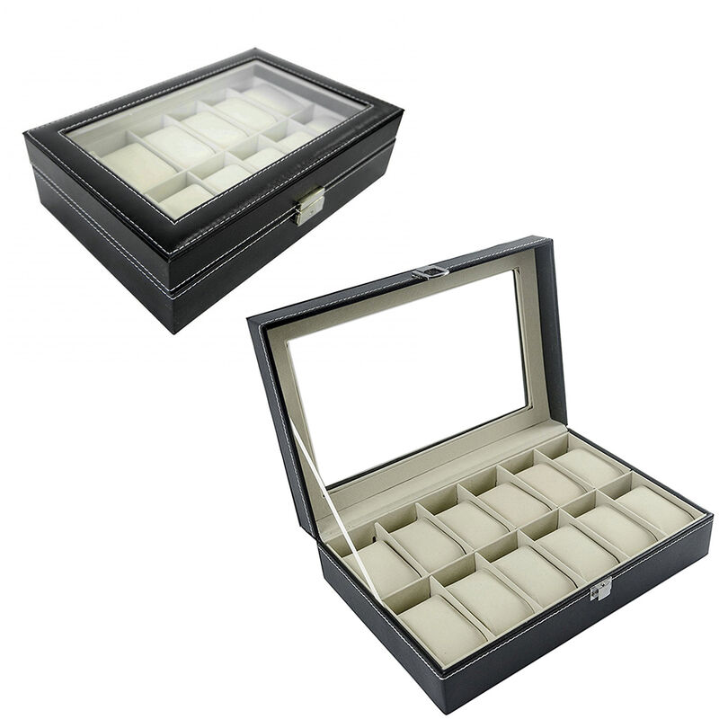 foto del prodotto scatola porta orologi cofanetto portagioielli orologi 12 scomparti