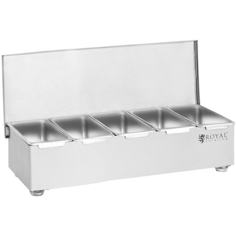 foto del prodotto scatola portacondimenti in acciaio inox 5 x 450 ml
