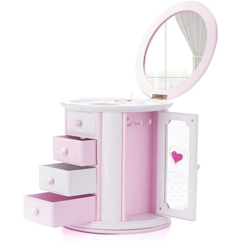 foto del prodotto scatola portagioie musicale per bambine, con custodia per collana, organizer per gioielli musicali per bambini, regalo bebusingoto