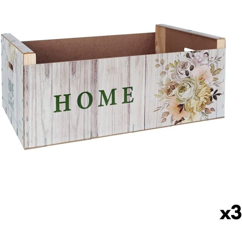 foto del prodotto scatola portaoggetti confortime sweet home multicolore legno fiori 58 x 39 x 21 cm 3 unit 