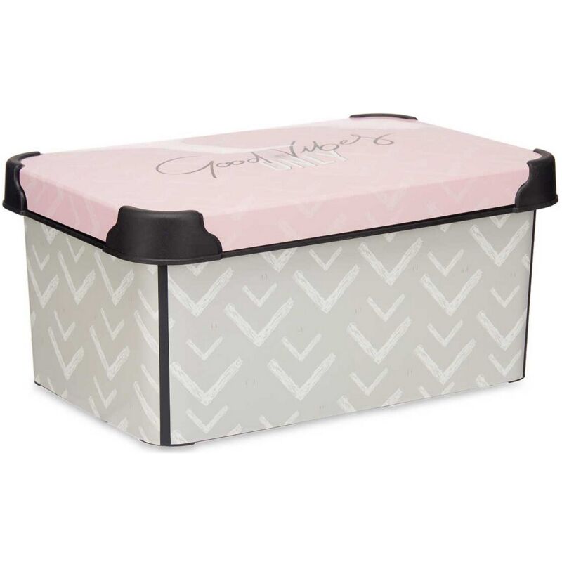 foto del prodotto scatola portaoggetti kipit vibes rosa plastica 5 l 19 x 13,5 x 29,5 cm