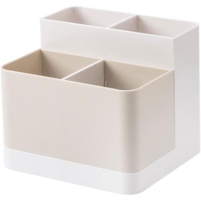 foto del prodotto scatola portaoggetti multifunzionale in plastica con 4 scomparti per cosmetici albicocca 