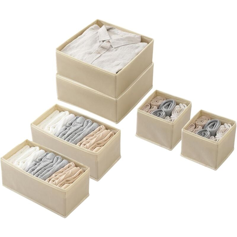 foto del prodotto scatola portaoggetti, organizer per biancheria intima a 6 cassetti, scatola portaoggetti pieghevole, contenitore per cassetti, organizer per