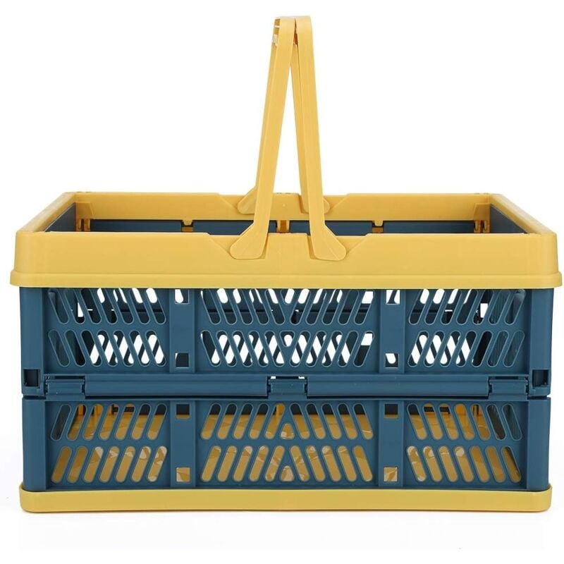 foto del prodotto scatola portaoggetti pieghevole, cestino portaoggetti in plastica, baule portaoggetti da esterno per campeggio e viaggi