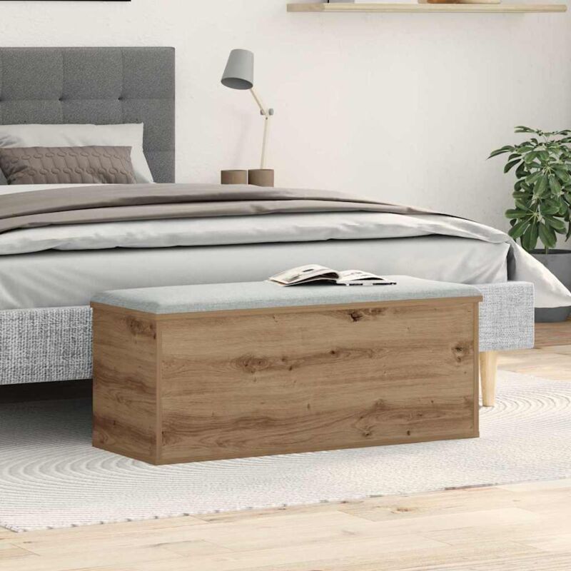 foto del prodotto scatola portaoggetti vidaxl in rovere artigianale 90x35x35 cm in legno