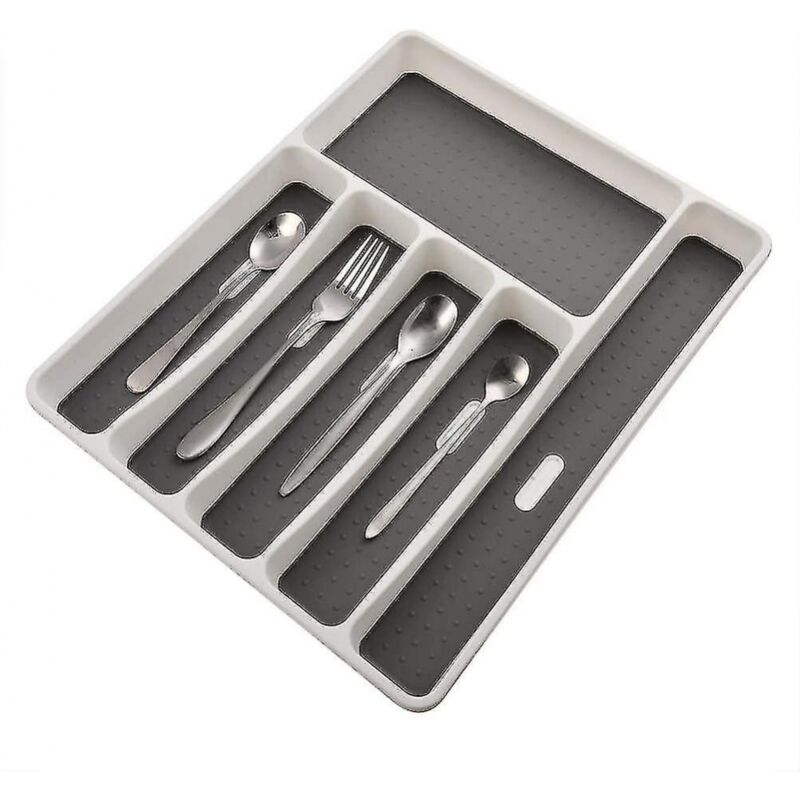 foto del prodotto scatola portaposate per cassetto, con 6 scomparti, inserto portaposate per cucine bebusingoto