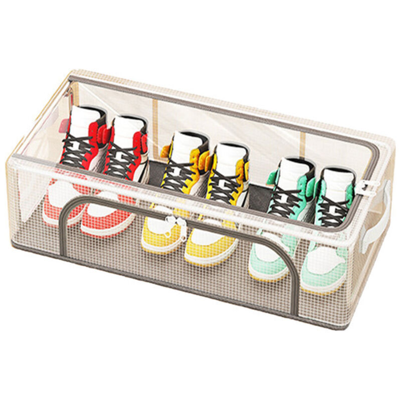 foto del prodotto scatola portascarpe in pvc - scatola portascarpe impermeabile e pieghevole, organizzatore portascarpe trasparente grande e robusto, scatole