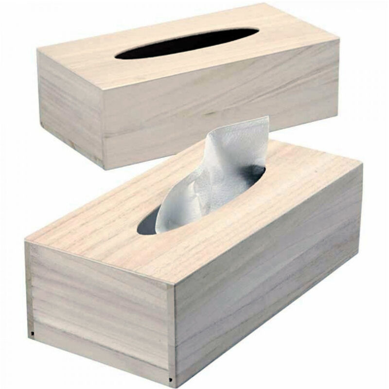 foto del prodotto scatola portatovaglioli rettangolare legno decoupage cofanetto fazzoletti veline trade shop traesio