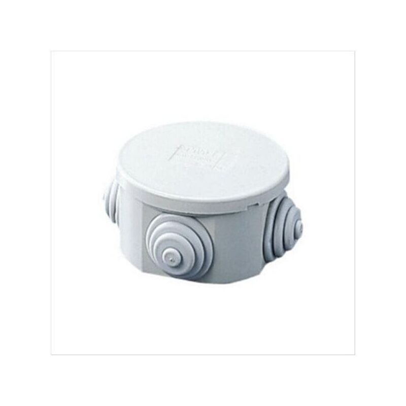 foto del prodotto scatola stagna di derivazione con coperchio a pressione tonda 80x40mm con 4 passacavi ip44 faeg fg13402