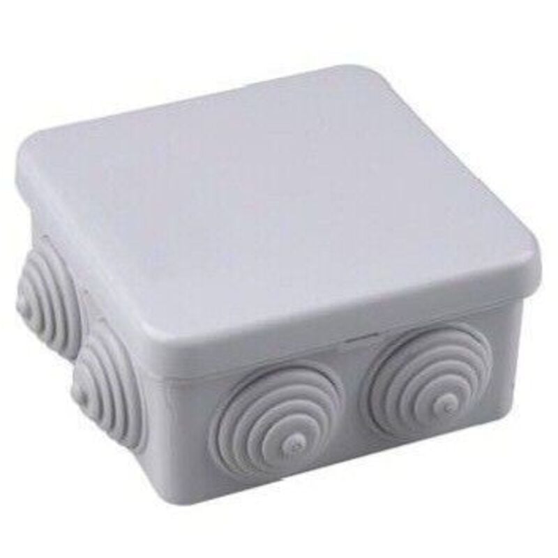 foto del prodotto scatola stagna quadrata ip55 80x80x40mm con coperchio a pressione in termoplastico grigio gsc 0301311