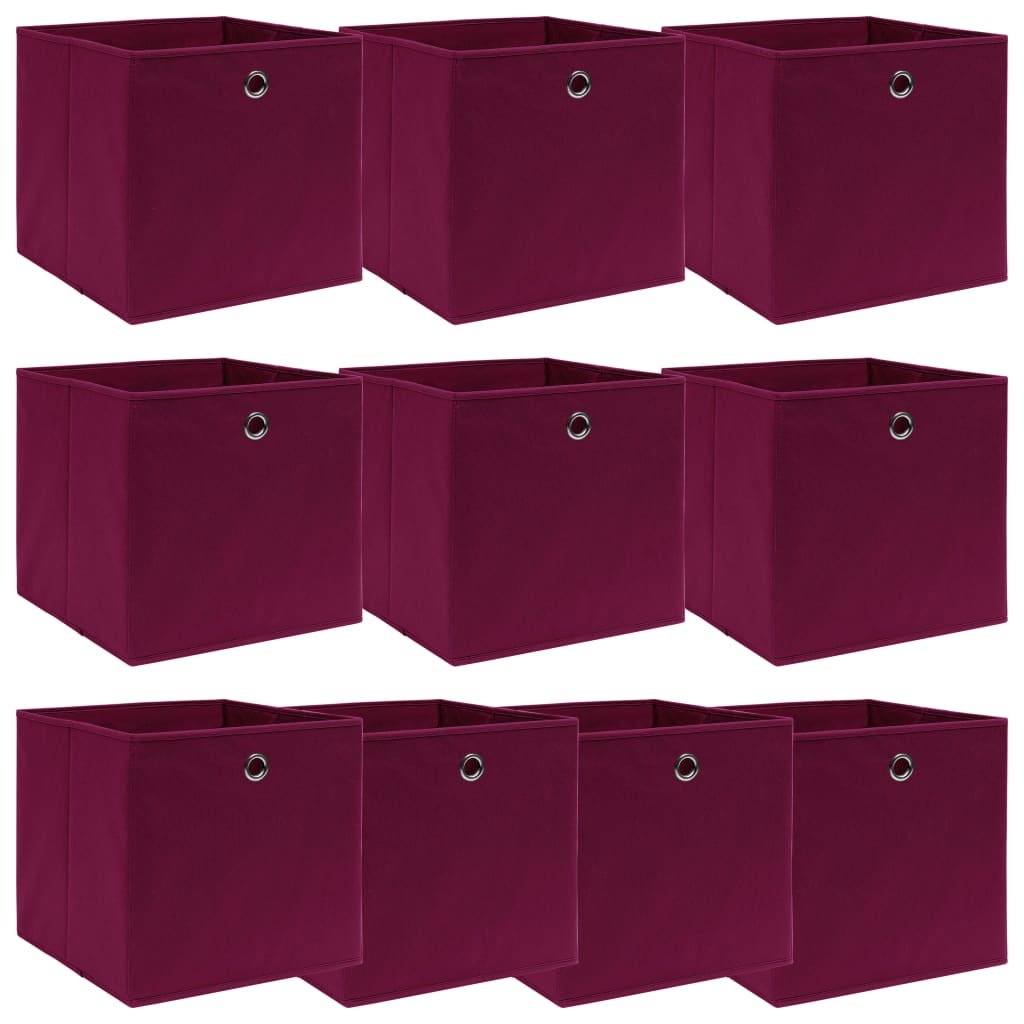 foto del prodotto scatole 10 pz rosso scuro 32x32x32 cm in tessuto cod mxl 41161