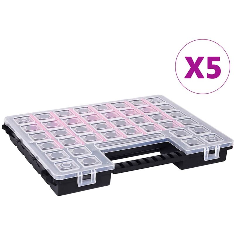 foto del prodotto scatole assortimento 5 pz con divisori 385x283x50mm in plastica vidaxl