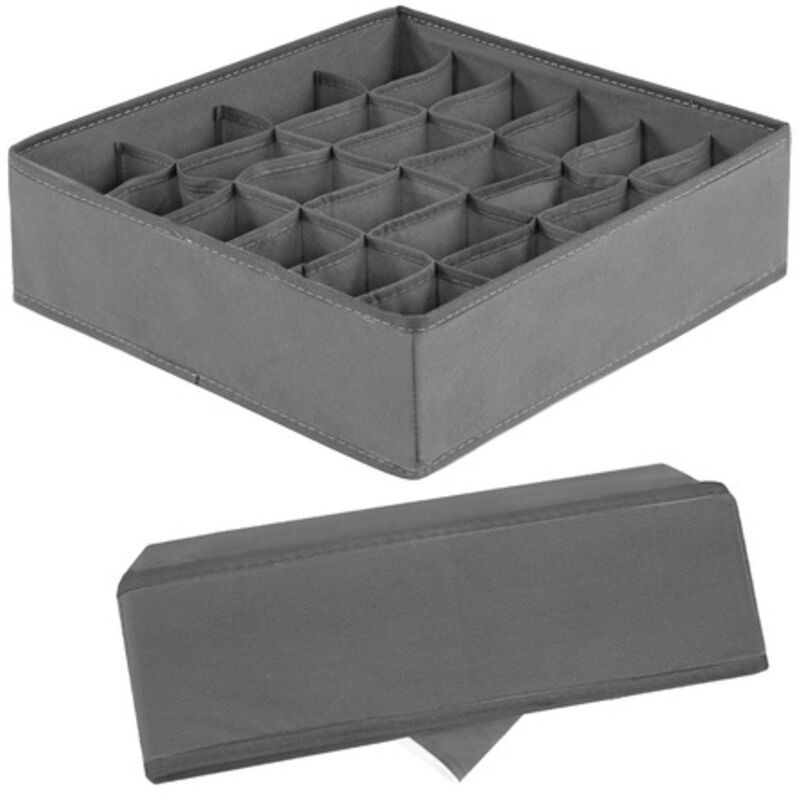 foto del prodotto scatole di immagazzinaggio 24 celle cassetto organizzatore per calzini cravatte biancheria intima piccoli accessori sistema di organizzazione