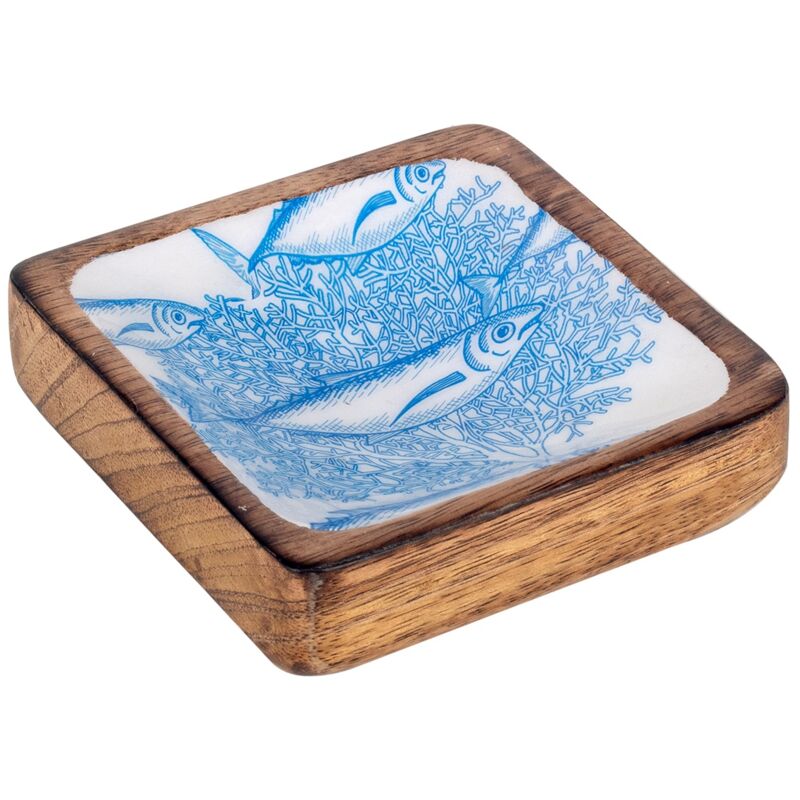 foto del prodotto scatole e vassoi quadrati per piatti da pesce piatto quadrato blu 3x10x10cm signes grimalt