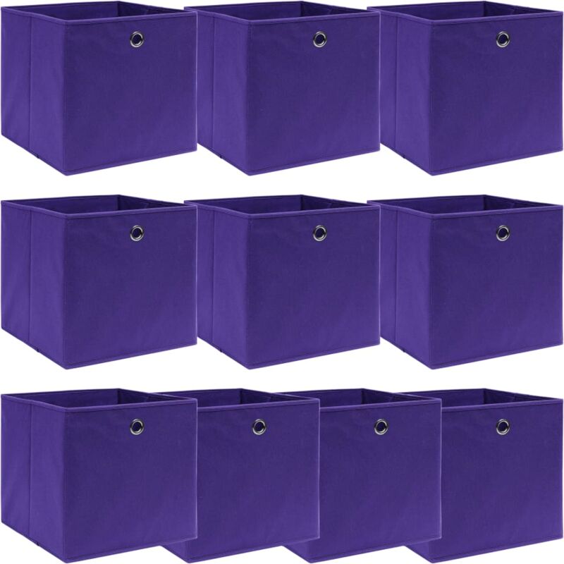 foto del prodotto scatole portaoggetti 10pz viola 32x32x32 cm tessuto vidaxl