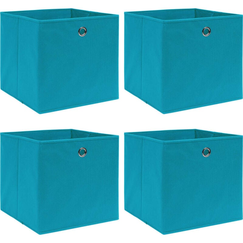 foto del prodotto scatole portaoggetti 4pz azzurre 32x32x32 cm tessuto vidaxl